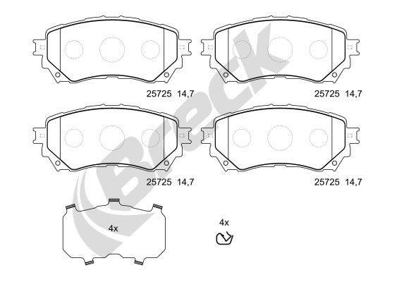 Set placute frana,frana disc 25725 00 701 00 BRECK